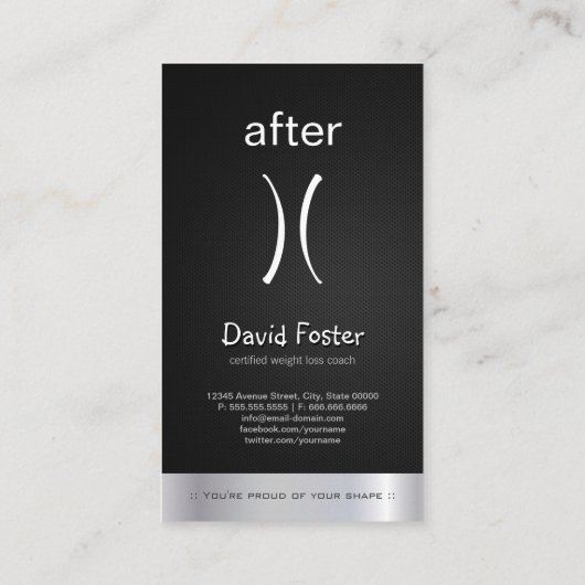 体前後の減量コーチトレーナー 名刺 (裏面)