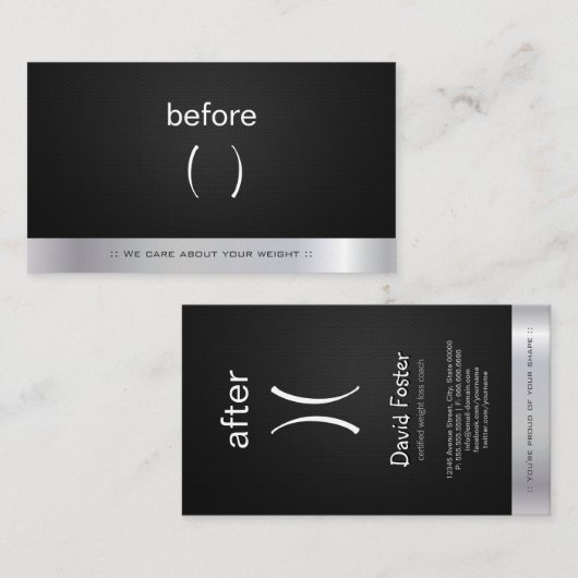 体前後の減量コーチトレーナー 名刺 (正面/裏面)