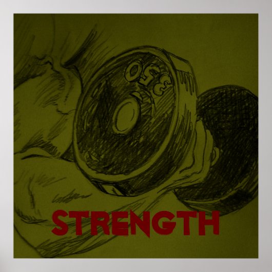 体建物フィットネス鉛筆スケッチポスター ポスター (正面)