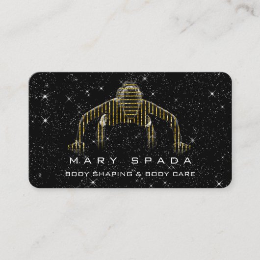 体建物整形フィットネススクラップティング火花金ゴールド 名刺 (正面)