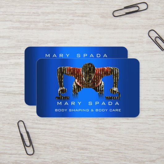 体建物整形フィットネスマンブルーコバルト 名刺 (正面/裏面インサイチュ)