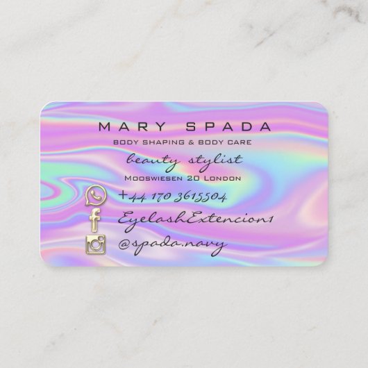 体建物整形フィットネス切断ホログラフ 名刺 (裏面)