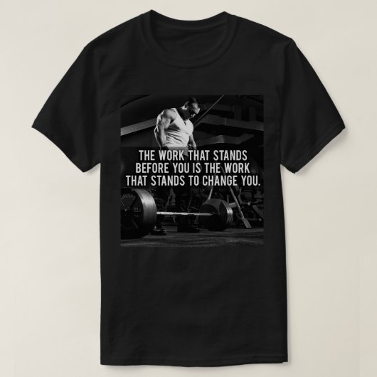 「体建物」トレーニング やる気を起こさせる Tシャツ (デザイン正面)