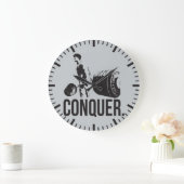"体建物"モチベーション – 征服 ラージ壁時計 (ホーム)
