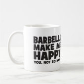 "体建物"ユーモア – Barbells Make Me Happy コーヒーマグカップ (左)
