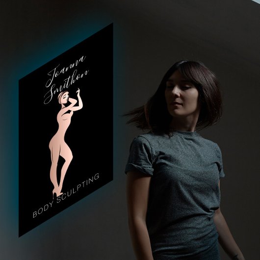 体形状彫刻QRコードロゴブラックバラ 名刺