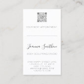 体形状彫刻QRコードロゴブラックバラ 名刺 (裏面)