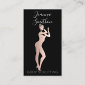 体形状彫刻QRコードロゴブラックバラ 名刺 (正面)