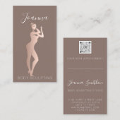 体形状彫刻QRコードロゴ赤面バラ 名刺 (正面/裏面)