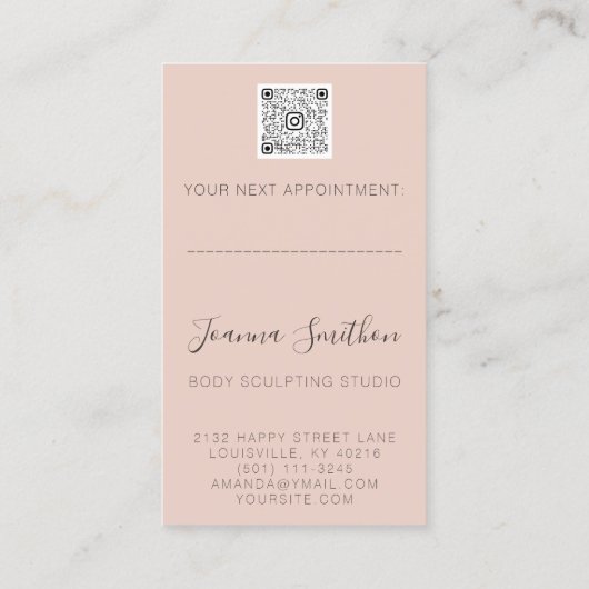 体形状美しい彫刻QRコードロゴ赤面 名刺 (裏面)