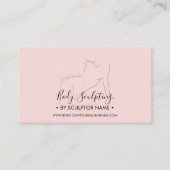 体彫刻コンタリングスパエステティシャンタンピンク 名刺 (正面)