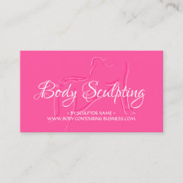 体彫刻コンタリング女性の肌ネオンピンク 名刺
