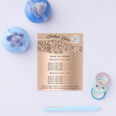 体彫刻美しいヘアサロンQRロゴプロモーション チラシ (シングル)