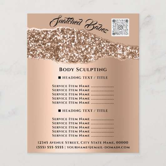 体彫刻美しいヘアサロンQRロゴプロモーション チラシ (正面)