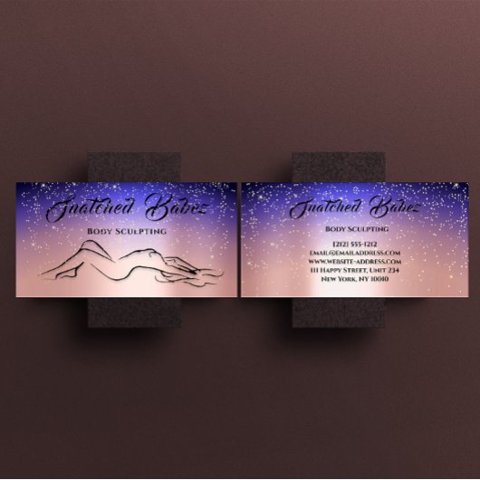 体彫刻美しいロゴマッサージスパピンク海軍 名刺