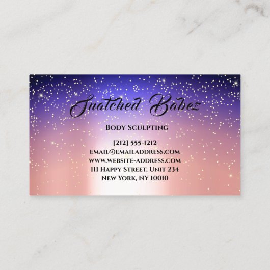 体彫刻美しいロゴマッサージスパピンク海軍 名刺 (裏面)