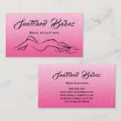 体彫刻美しいロゴマッサージスパピンク 名刺 (正面/裏面)