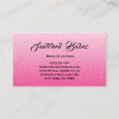 体彫刻美しいロゴマッサージスパピンク 名刺 (裏面)