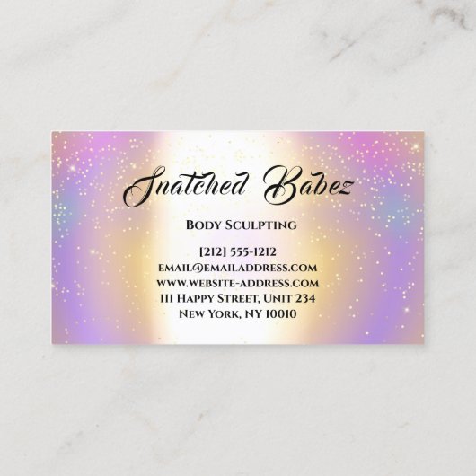 体彫刻美しいロゴマッサージスパホログラフ 名刺 (裏面)