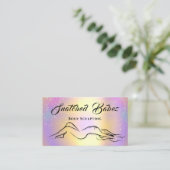 体彫刻美しいロゴマッサージスパホログラフ 名刺 (スタンド正面)