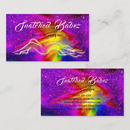 体彫刻美しいロゴマッサージスパホログラフG 名刺 (正面/裏面)