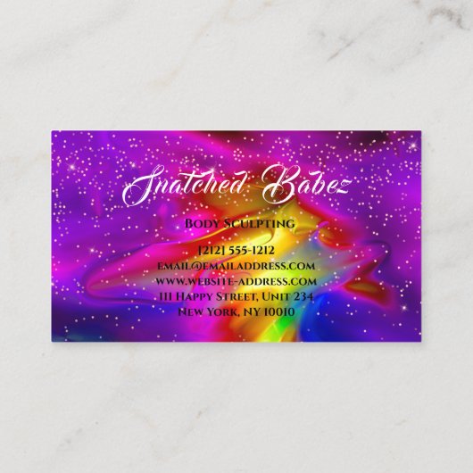 体彫刻美しいロゴマッサージスパホログラフG 名刺 (裏面)