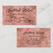 体彫刻美しいロゴマッサージバラ 名刺 (正面/裏面)