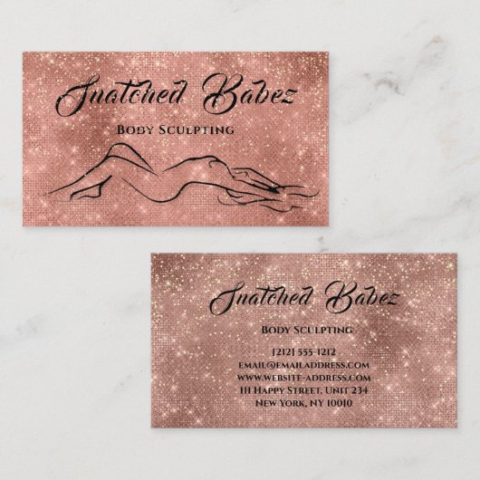 体彫刻美しいロゴマッサージバラ 名刺 (正面/裏面)