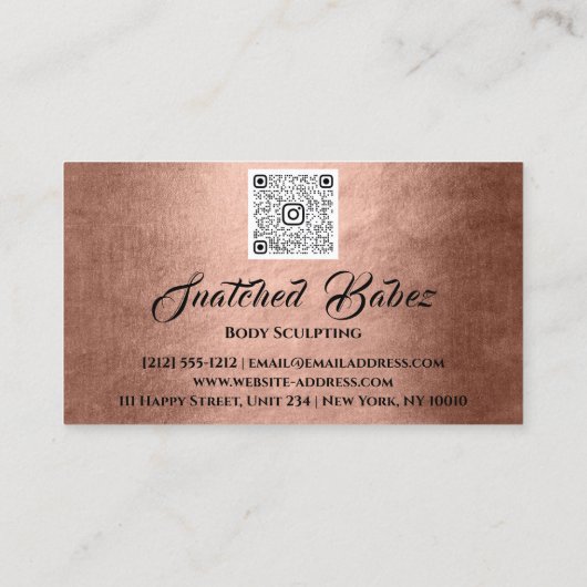体彫刻美しいロゴマッサージQEコードバラB 名刺 (裏面)