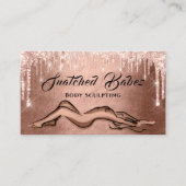 体彫刻美しいロゴマッサージQEコードバラB 名刺 (正面)