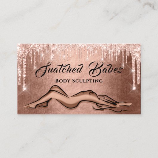 体彫刻美しいロゴマッサージQEコードバラB 名刺 (正面)