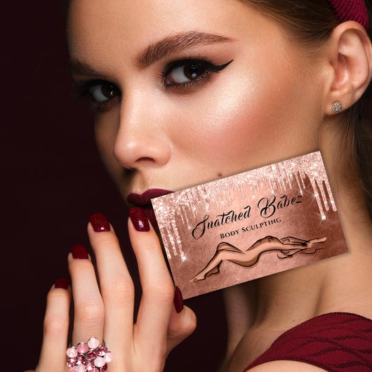 体彫刻美しいロゴマッサージQEコードバラB 名刺