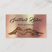 体彫刻美しいロゴマッサージQEコード銅 名刺 (正面)