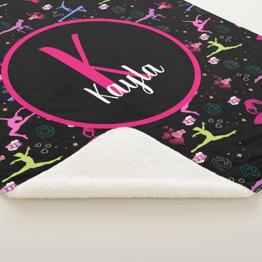 体操おもしろいプリント モノグラムの シェルパブランケット (3/4)