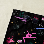 体操おもしろいプリント モノグラムの ビーチタオル (インサイチュ)