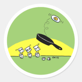 体操おもしろい漫画をする卵を見る卵 ラウンドシール