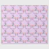 体操かわいい子供の誕生日パーティーカラフルカード ラッピングペーパー (フラット)