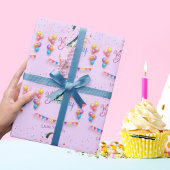 体操かわいい子供の誕生日パーティーカラフルカード ラッピングペーパー