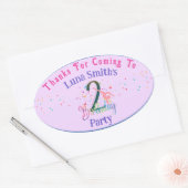 体操かわいい子供の誕生日パーティーカラフルカード 楕円形シール (封筒)