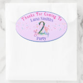 体操かわいい子供の誕生日パーティーカラフルカード 楕円形シール (バッグ)