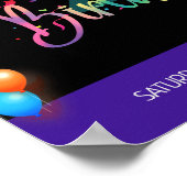 体操かわいい子供の誕生日パーティーカラフル ポスター (角)