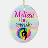体操かわいらしオーナメントがパーソナライズされた大好き セラミックオーナメント (右)