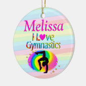 体操かわいらしオーナメントがパーソナライズされた大好き セラミックオーナメント (左)