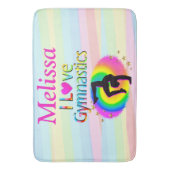 体操かわいらしバスマットパーソナライズされたが好き バスマット (正面縦)