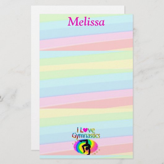 体操かわいらしパーソナライズされたの文房具が好きだ 便箋 (正面/裏面)