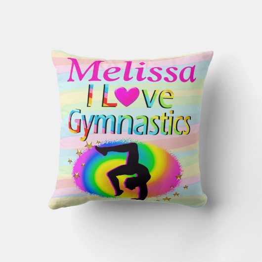体操かわいらし枕が好きパーソナライズされた クッション (裏面)