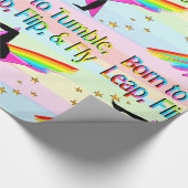 体操かわいらし生まれ的なギフトの包みを転がす ラッピングペーパー (角)