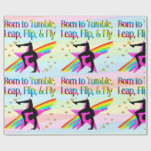 体操かわいらし生まれ的なギフトの包みを転がす ラッピングペーパー (フラット)