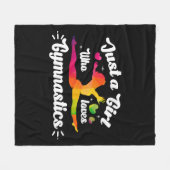 体操が大好きな女の子 フリースブランケット (正面(横))