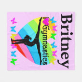 体操が大好きパーソナライズされたです フリースブランケット (正面(横))